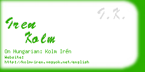 iren kolm business card